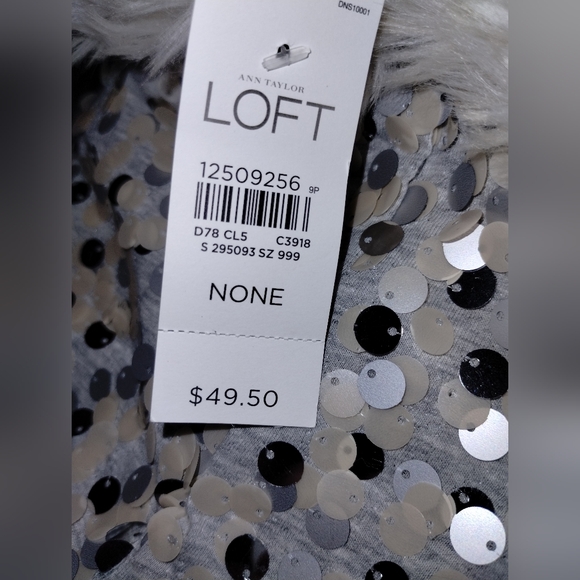 Loft faux fur and sequin infinity circle scarf neck warmer NEW - Picture 3 of 9